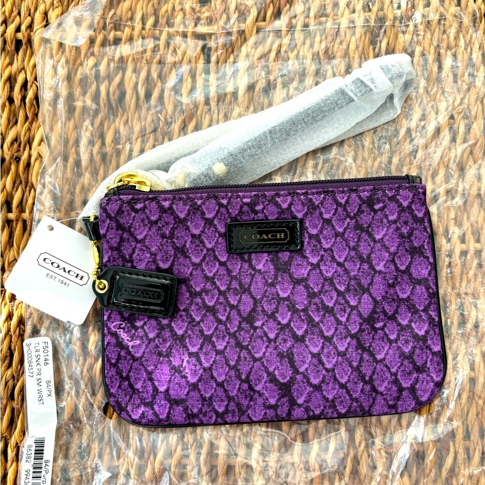 Coach Faux Snakeskin Wristlet